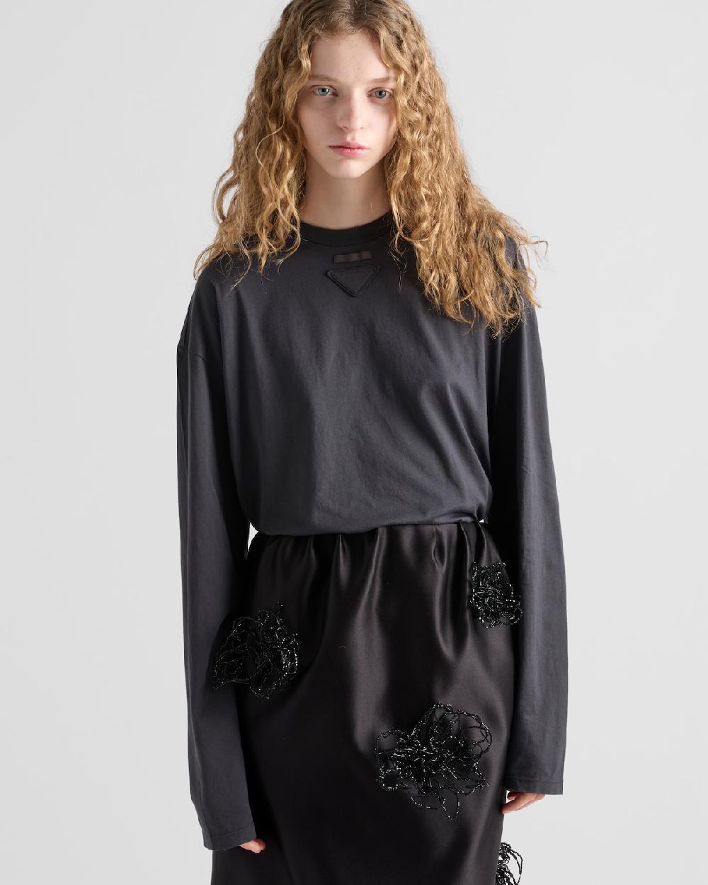 Prada Camiseta de punto de manga larga Rebajas top