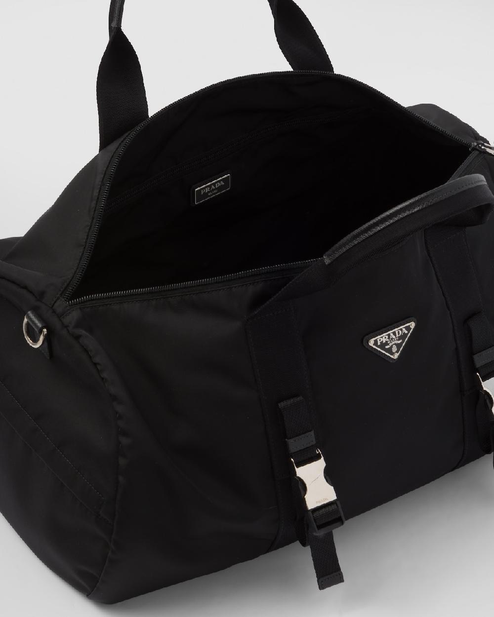 Prada Bolsa de lona en piel Saffiano y Re-Nylon Ofertas