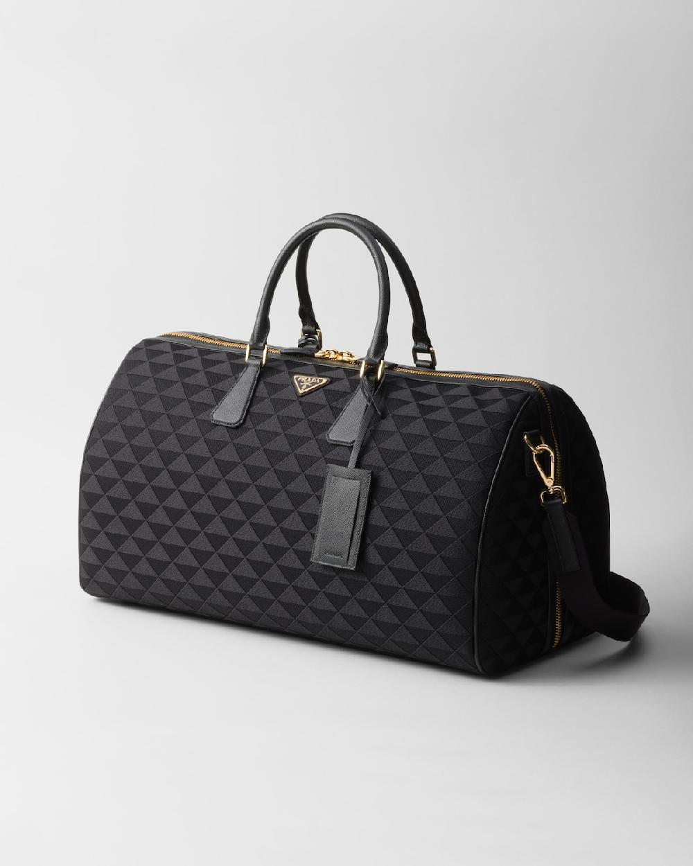 Prada Bolsa de viaje de tela bordada Rebajas baratas