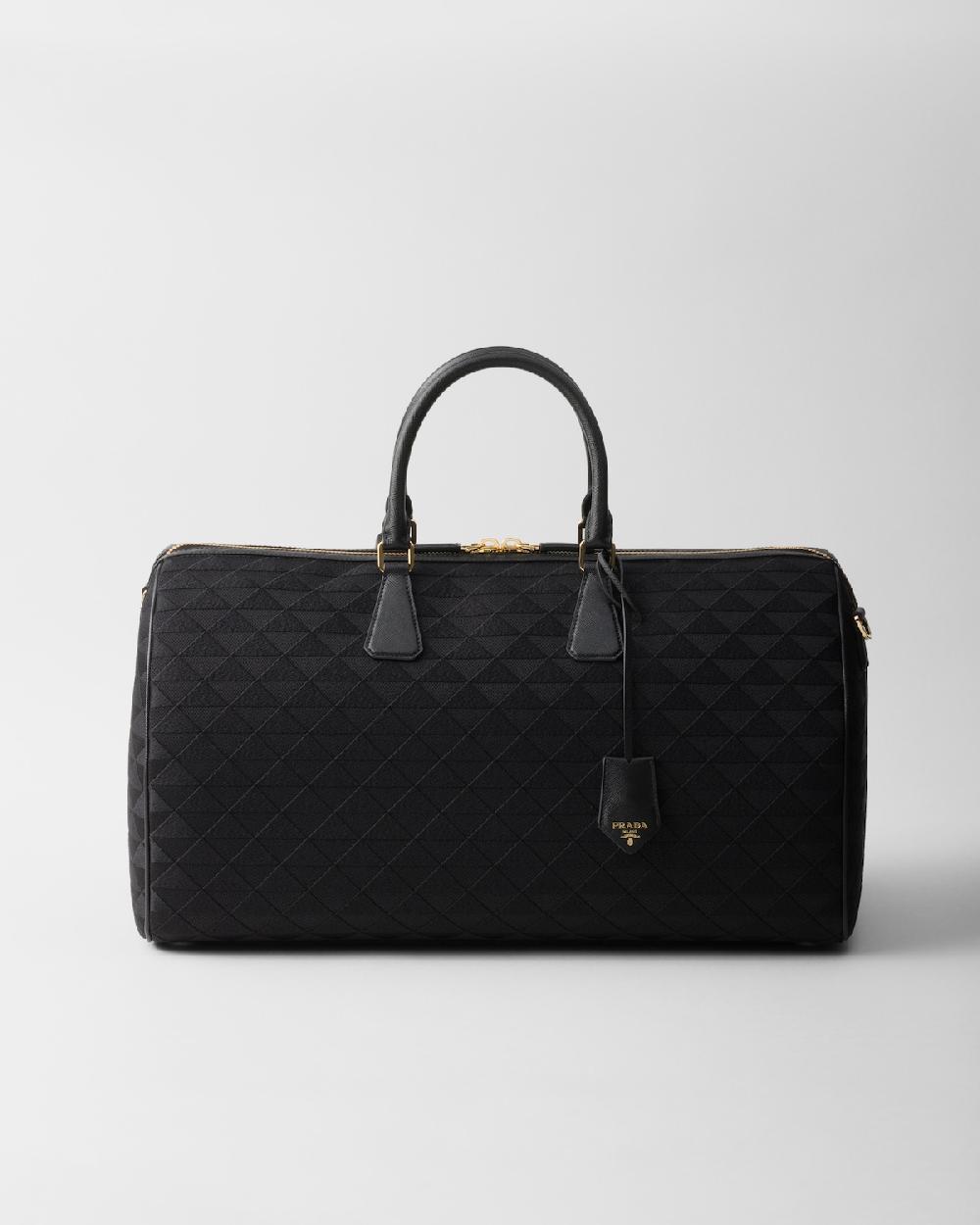 Prada Bolsa de viaje de tela bordada Rebajas baratas