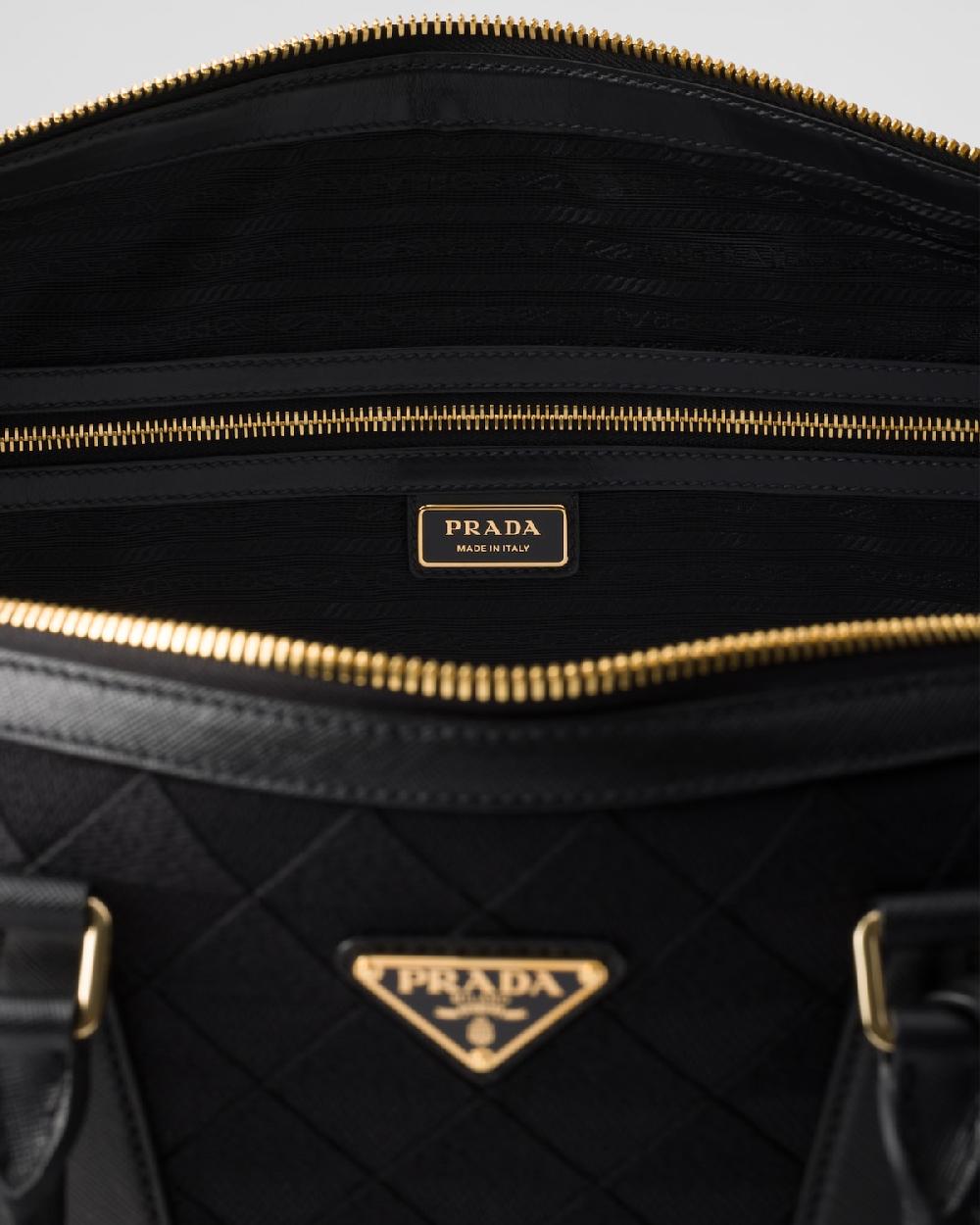 Prada Bolsa de viaje de tela bordada Rebajas baratas
