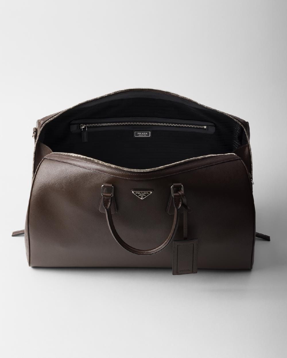Prada Bolsa de lona en piel Saffiano Ventas relámpago
