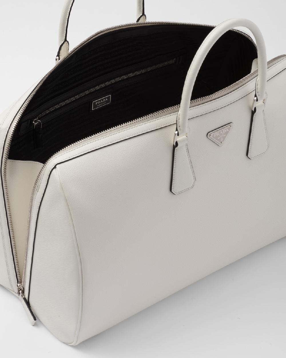 Prada Bolsa de lona en piel Saffiano Descuento