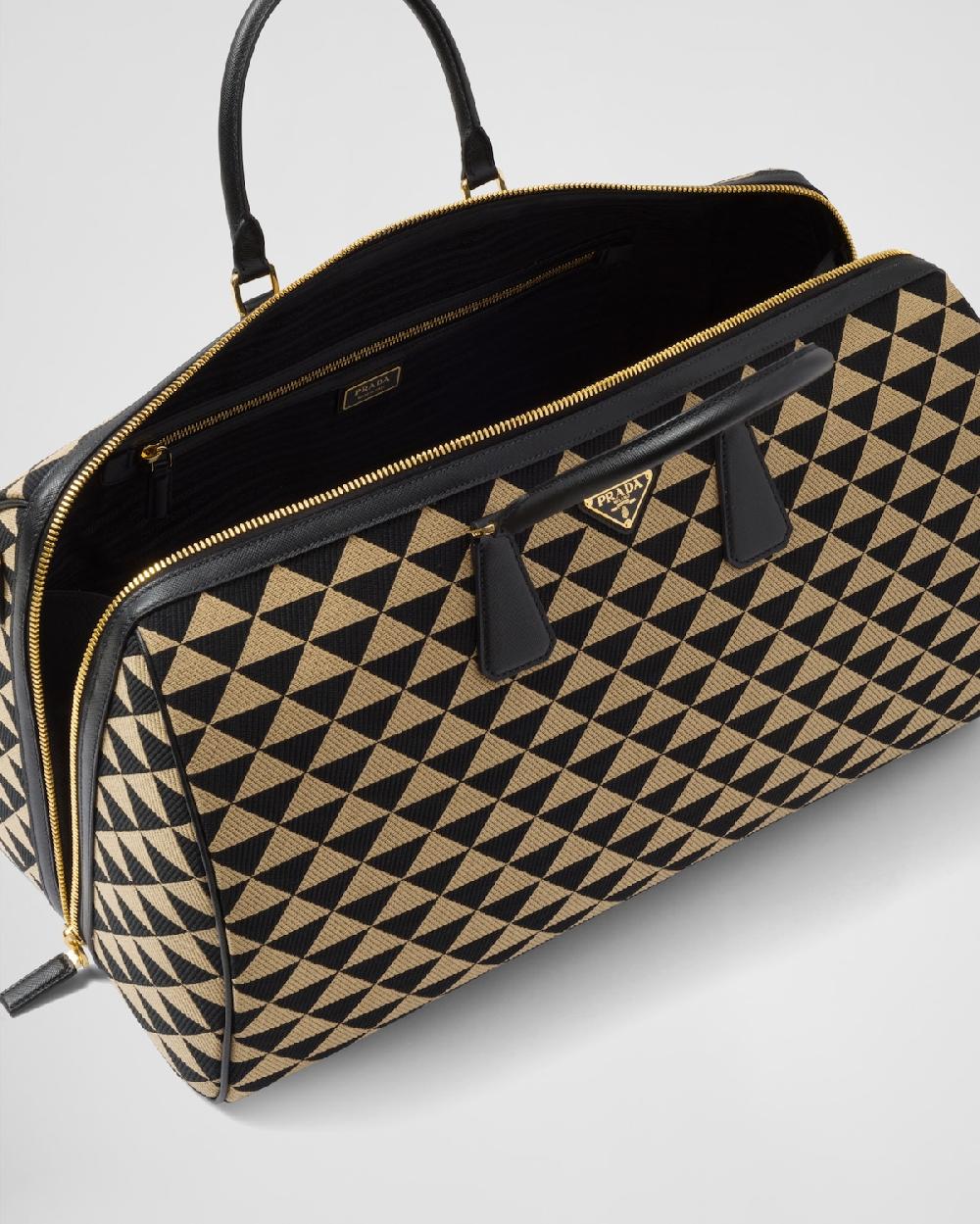 Prada Bolso de viaje Prada Symbole de tela bordada ÚLTIMAS EDICIONES
