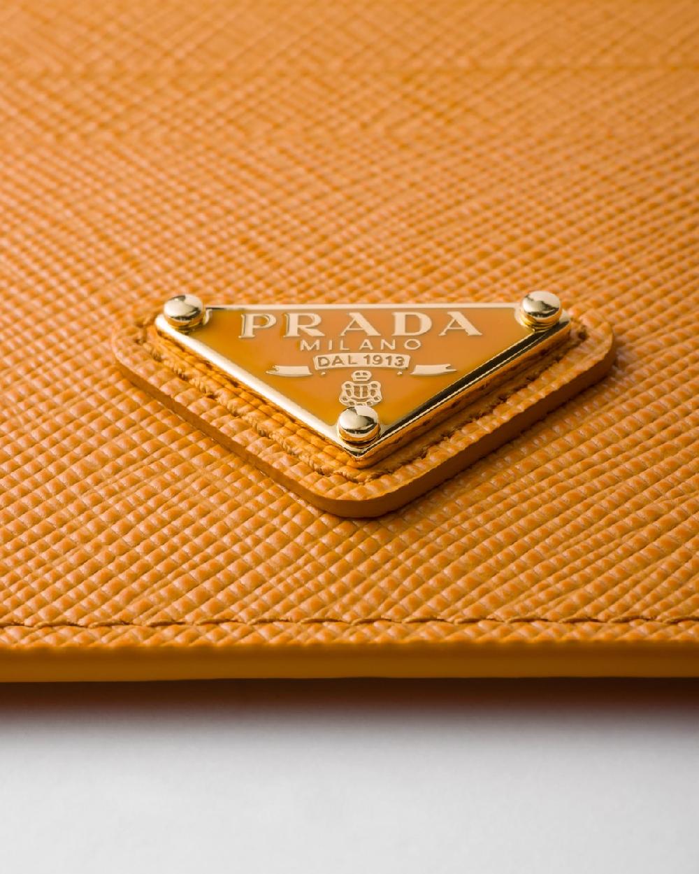 Prada Tarjetero de piel Saffiano Envío internacional gratuito