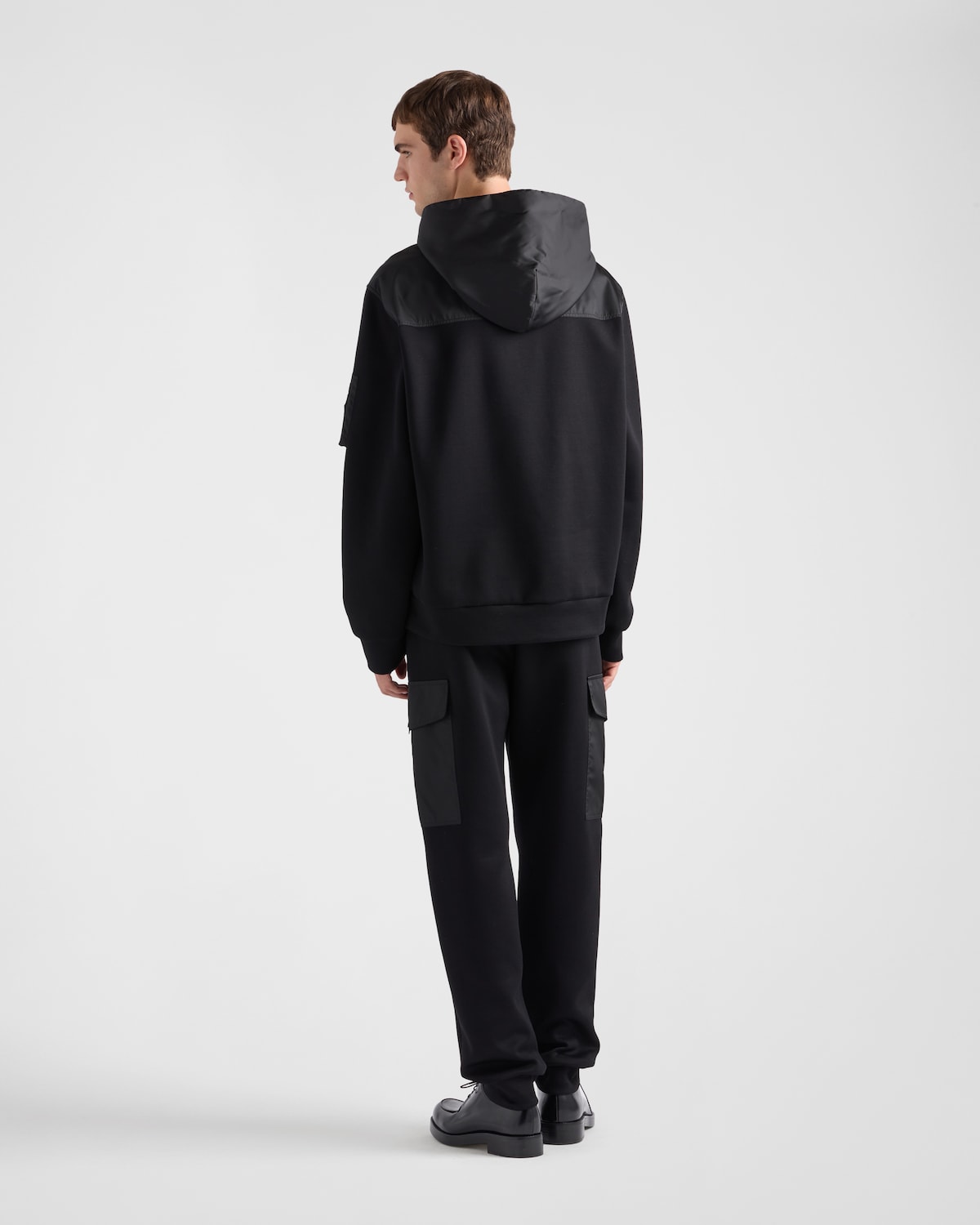 Prada Sudadera con capucha en felpa de algodón y Re-Nylon Ofertas