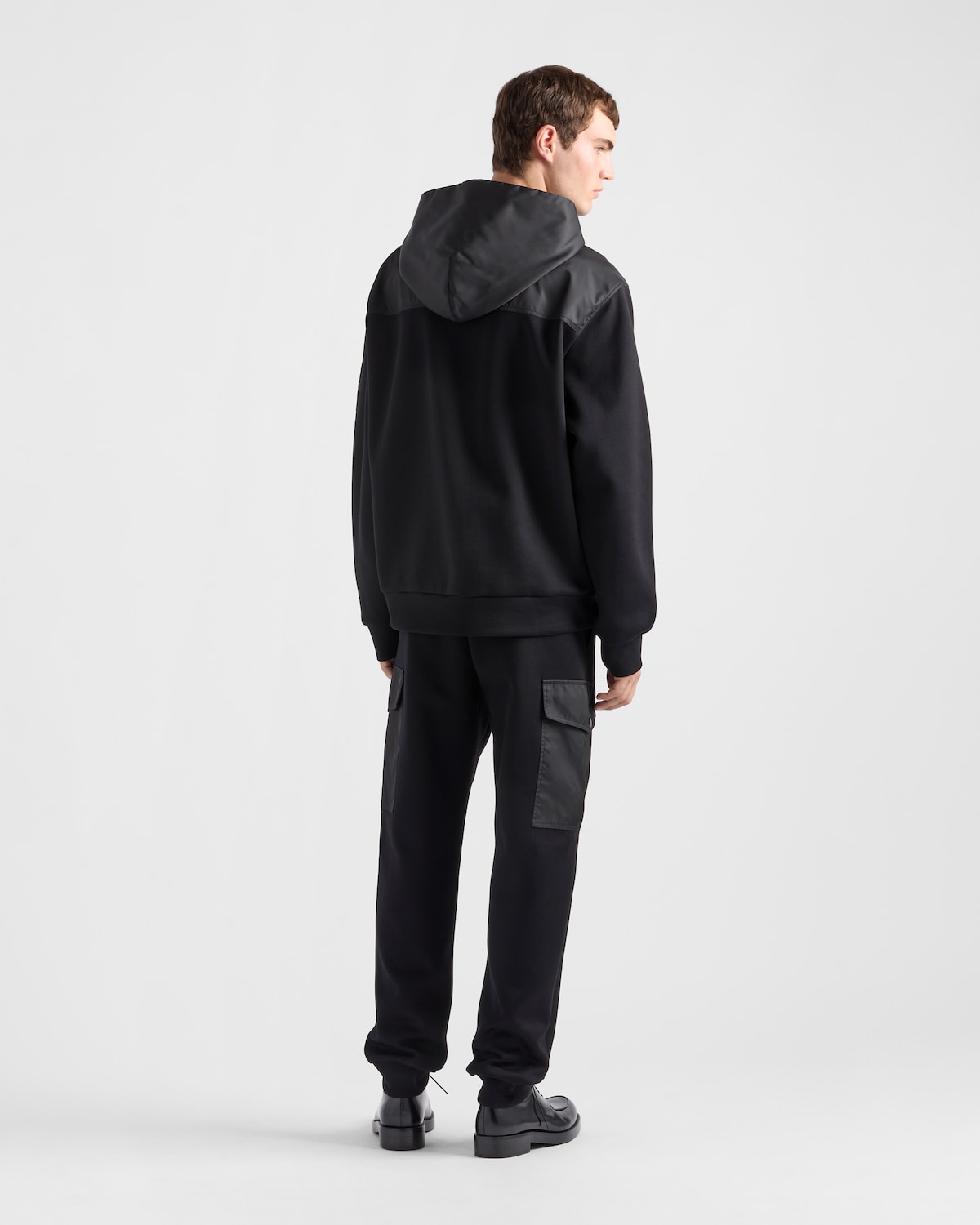 Prada Pantalones de chándal en felpa de algodón con detalles de Re-Nylon Venta caliente