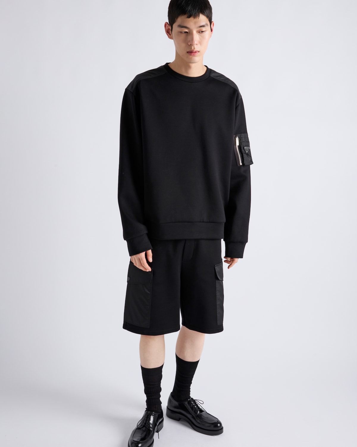 Prada Sudadera en felpa de algodón y Re-Nylon En oferta