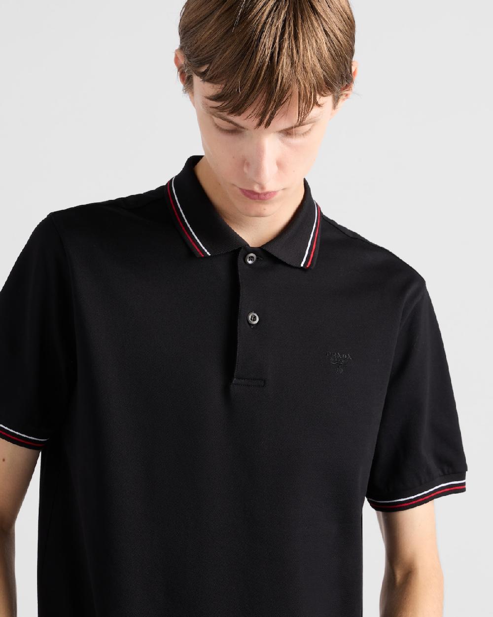 Prada Polo de manga corta en piqué Tienda