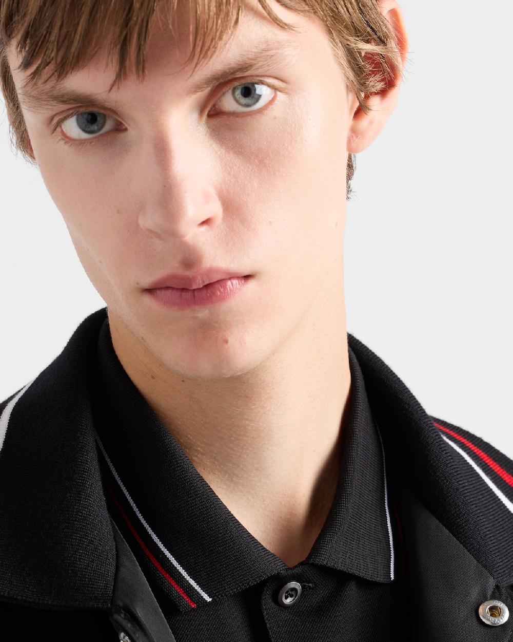 Prada Polo de manga corta en piqué Tienda