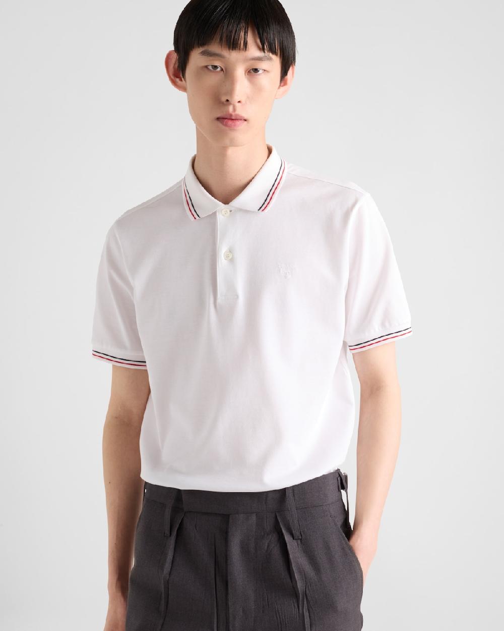 Prada Polo de manga corta en piqué Tienda