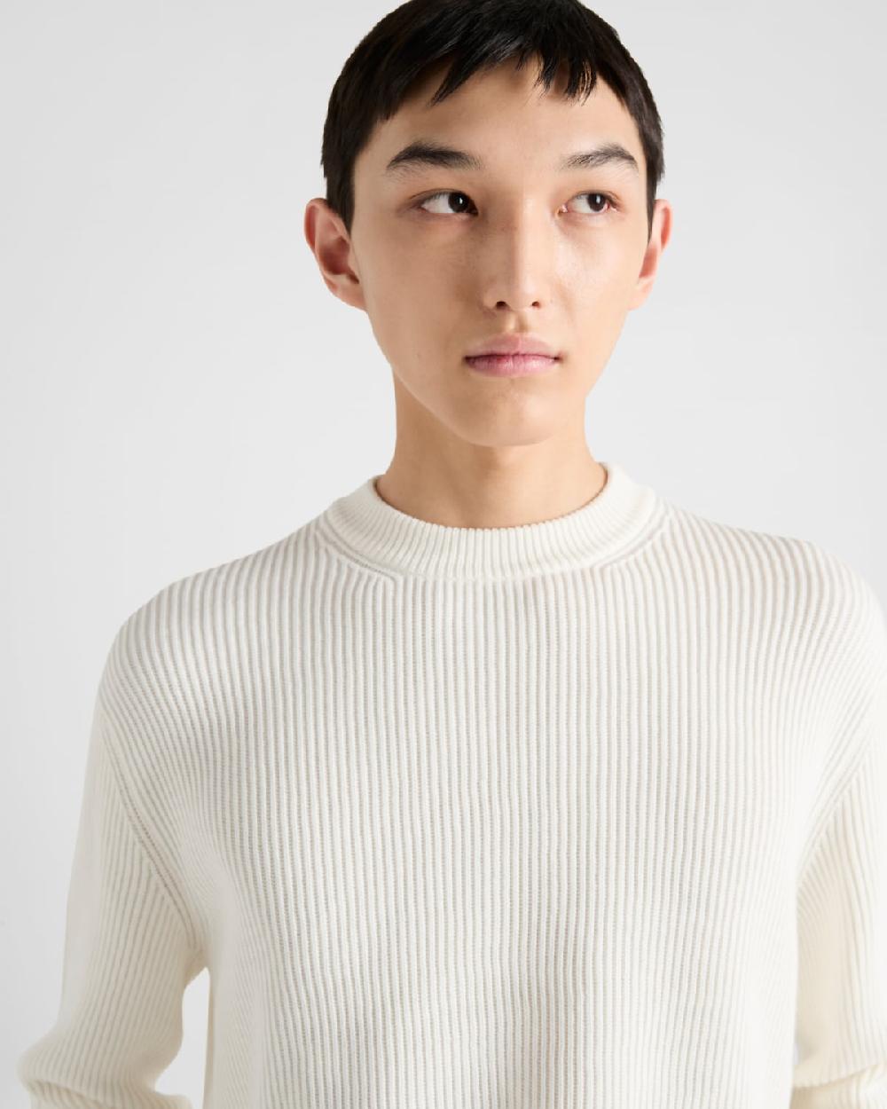 Prada Jersey de algodón con cuello redondo Envío gratis