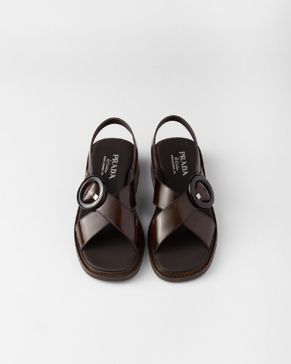 Prada Sandalias de piel cepillada con hebilla Rebajas de fábrica