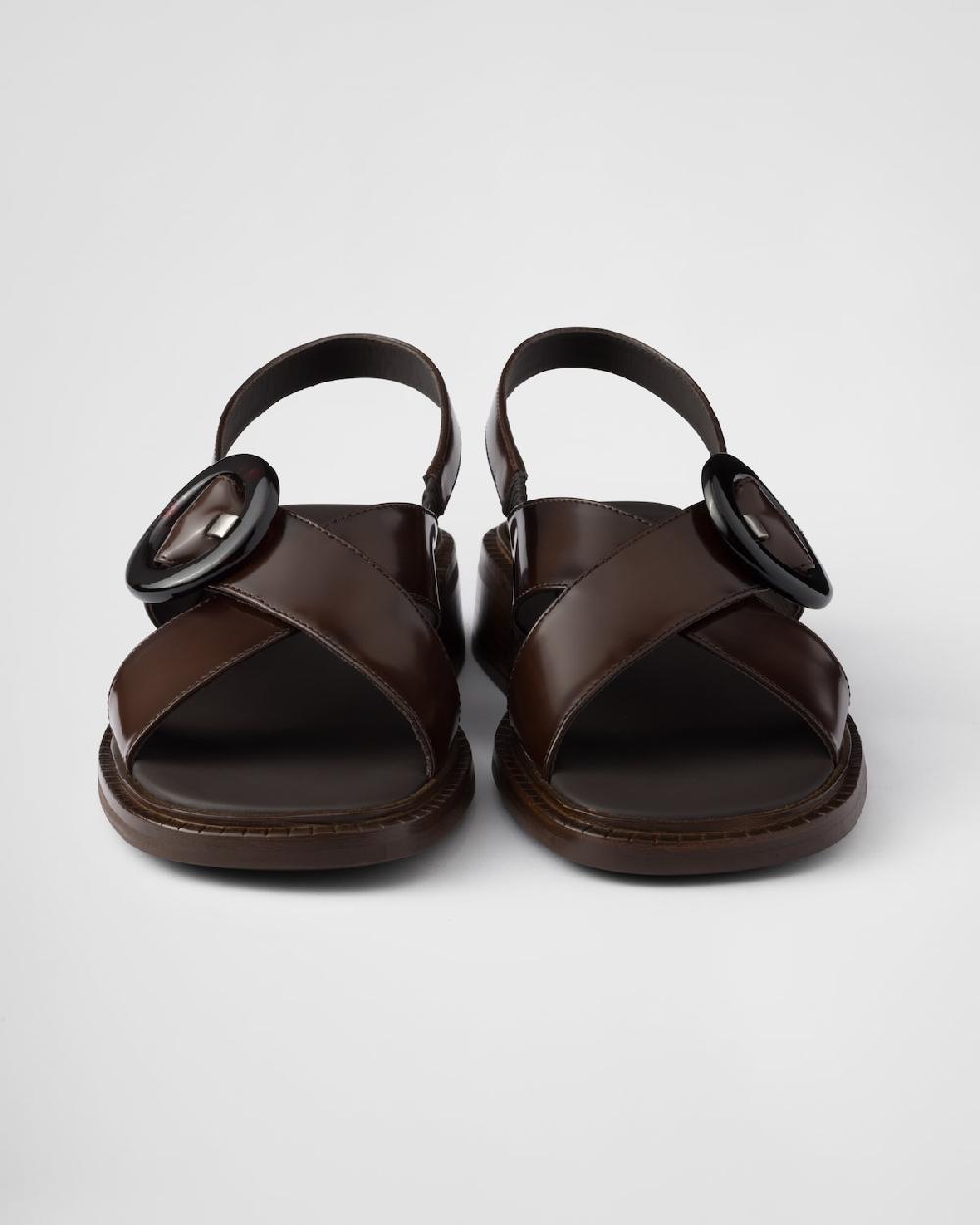 Prada Sandalias de piel cepillada con hebilla Rebajas de fábrica
