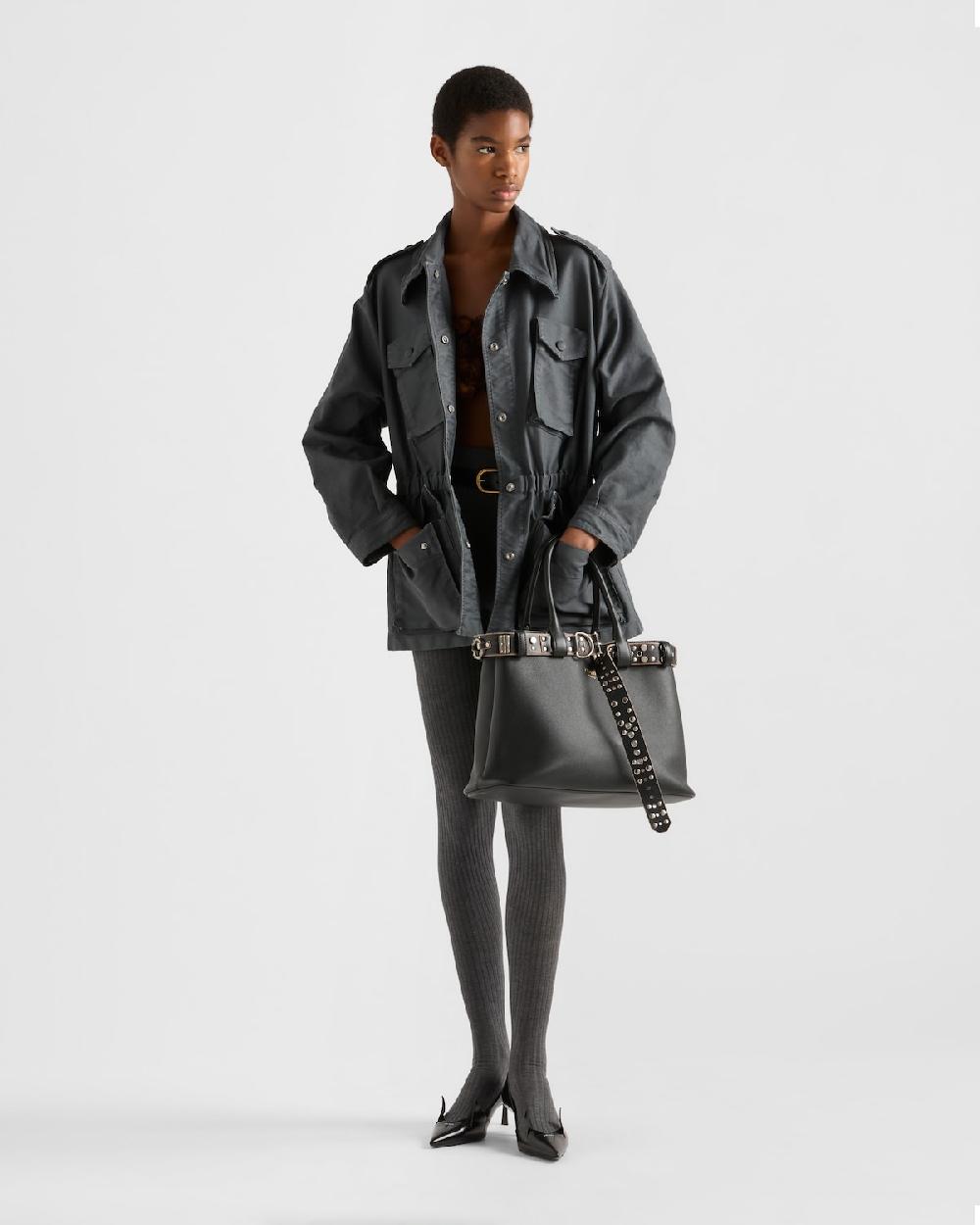 Prada Chaqueta safari de algodón envejecido Tienda de fábrica