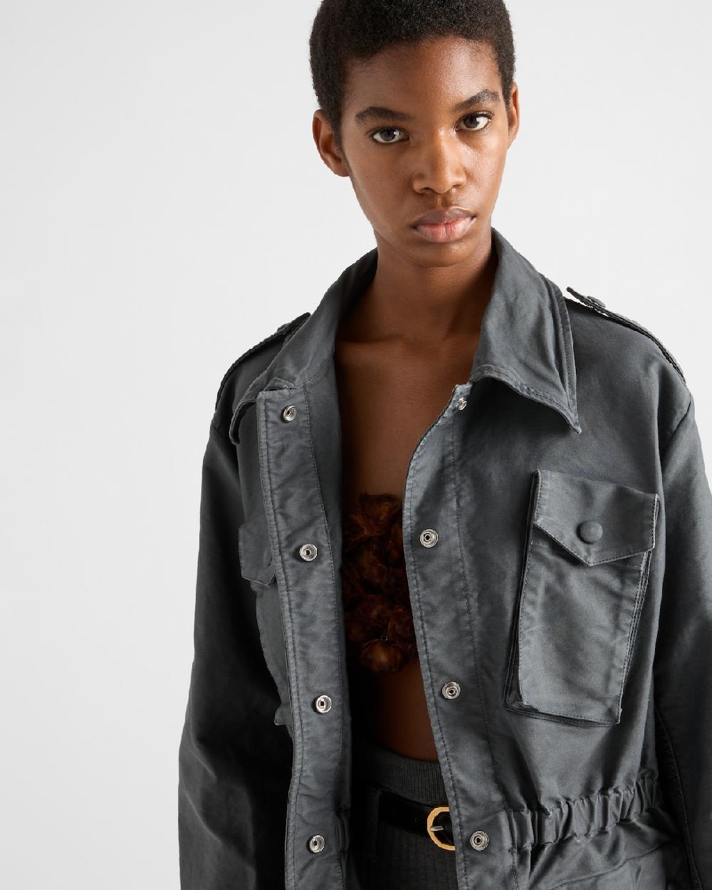 Prada Chaqueta safari de algodón envejecido Tienda de fábrica