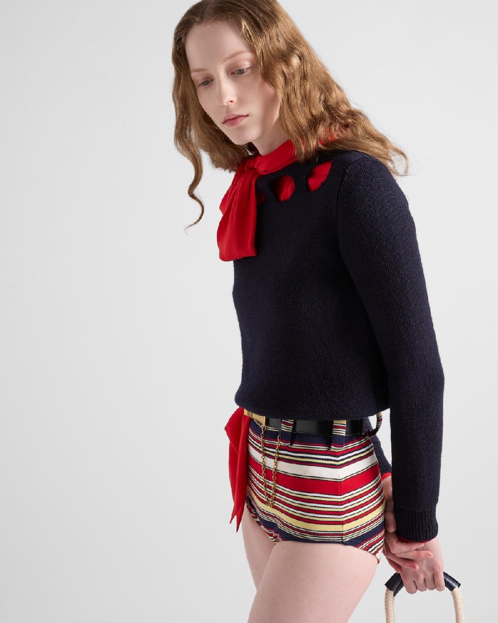 Prada Jersey con cuello barco de algodón Ahorra y exporta