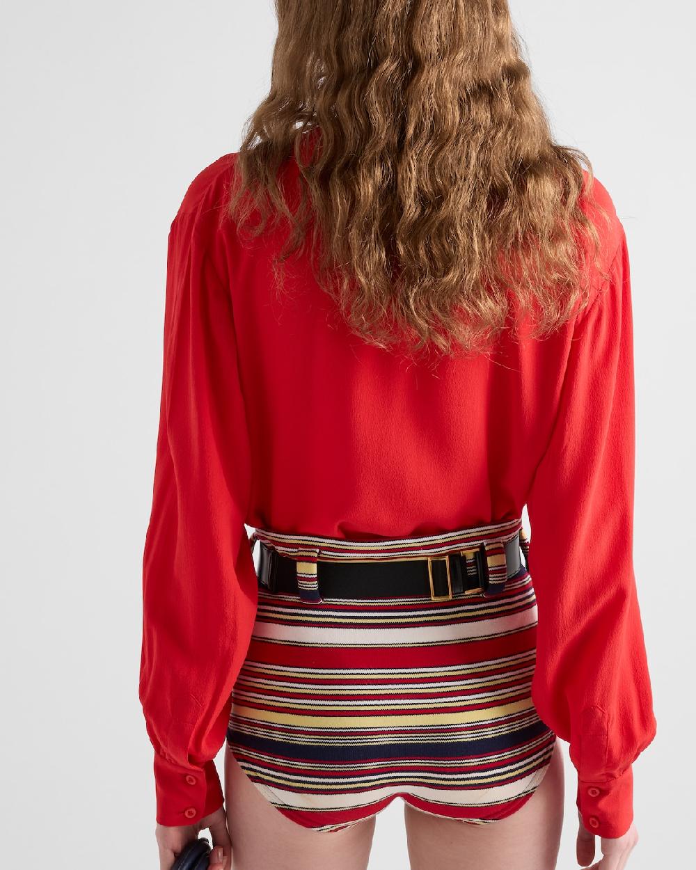 Prada Camisa de crepé Precios de Black Friday