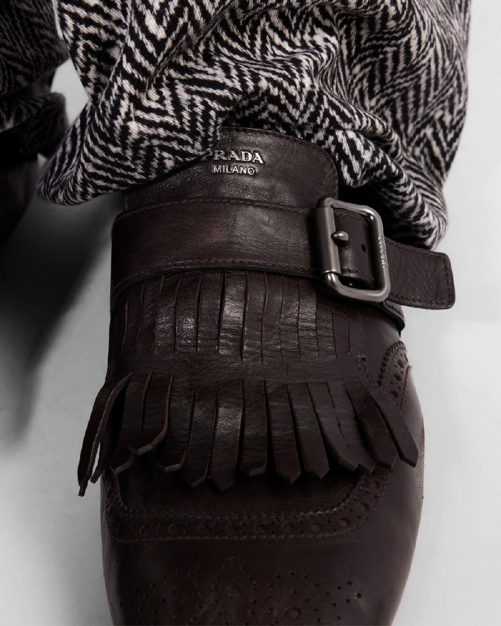Prada Zapatos Shuffle con tira de hebilla y flecos Ofertas de temporada