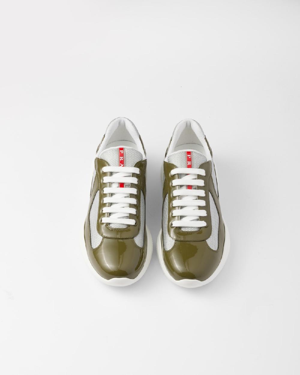 Prada Zapatillas Prada America's Cup de charol y tejido técnico Ventas relámpago