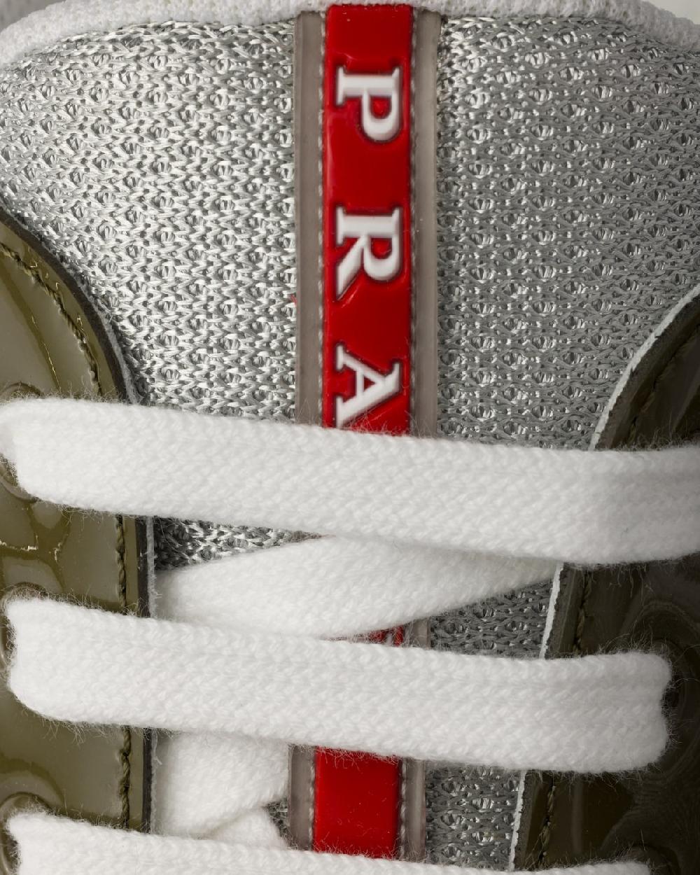Prada Zapatillas Prada America's Cup de charol y tejido técnico Ventas relámpago