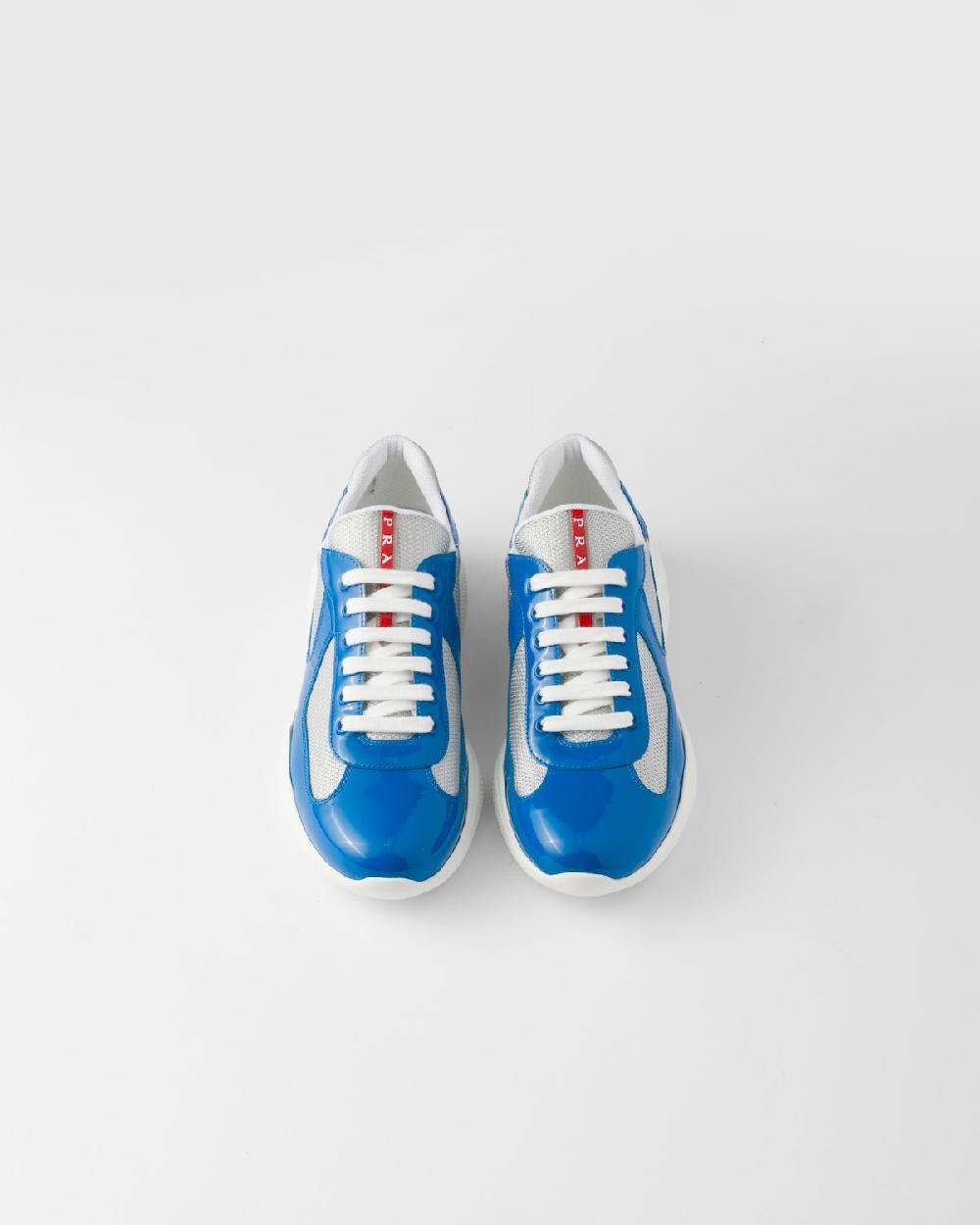 Prada Zapatillas Prada America's Cup de charol y tejido técnico Descuento