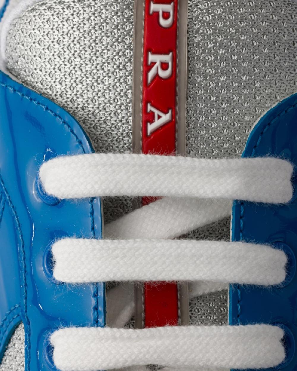 Prada Zapatillas Prada America's Cup de charol y tejido técnico Descuento