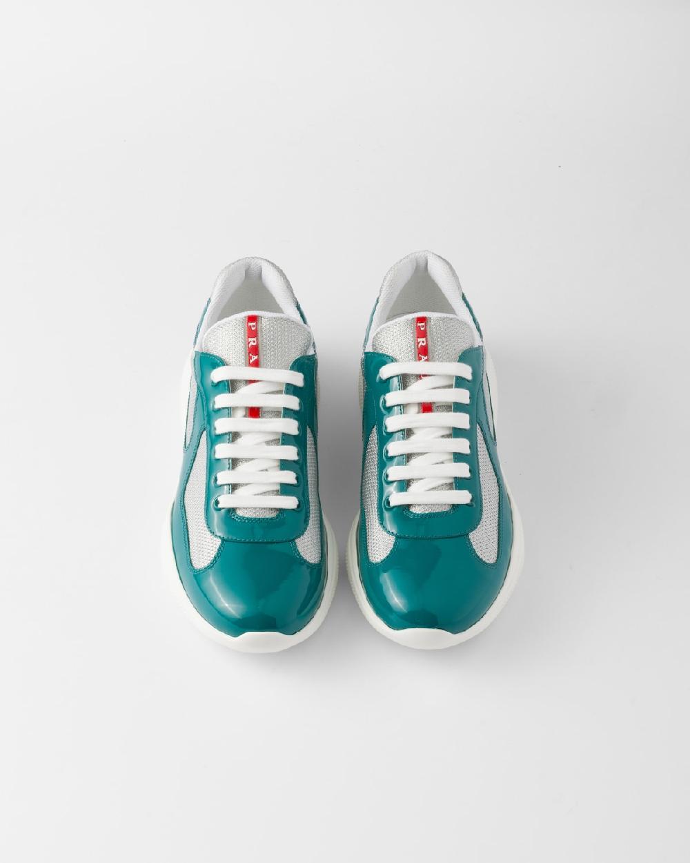 Prada Zapatillas Prada America's Cup de charol y tejido técnico Tienda