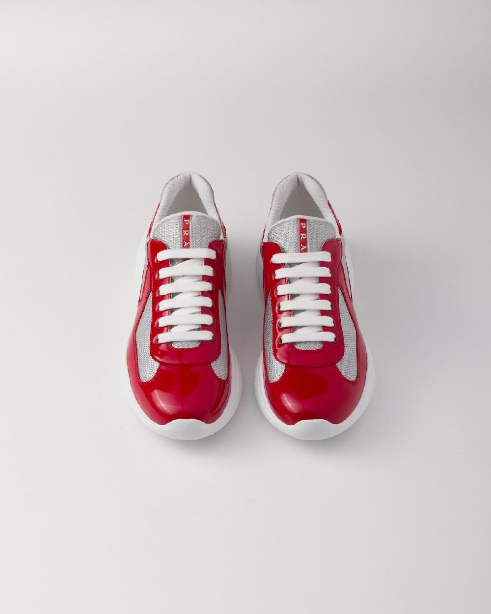 Prada Zapatillas Prada America's Cup de charol y tejido técnico Tienda