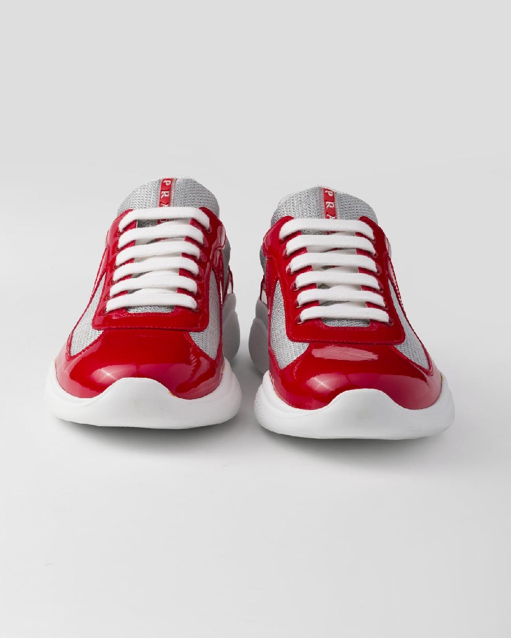 Prada Zapatillas Prada America's Cup de charol y tejido técnico Tienda