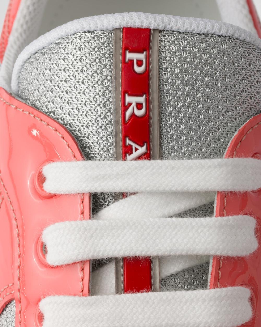 Prada Zapatillas Prada America's Cup de charol y tejido técnico Liquidación