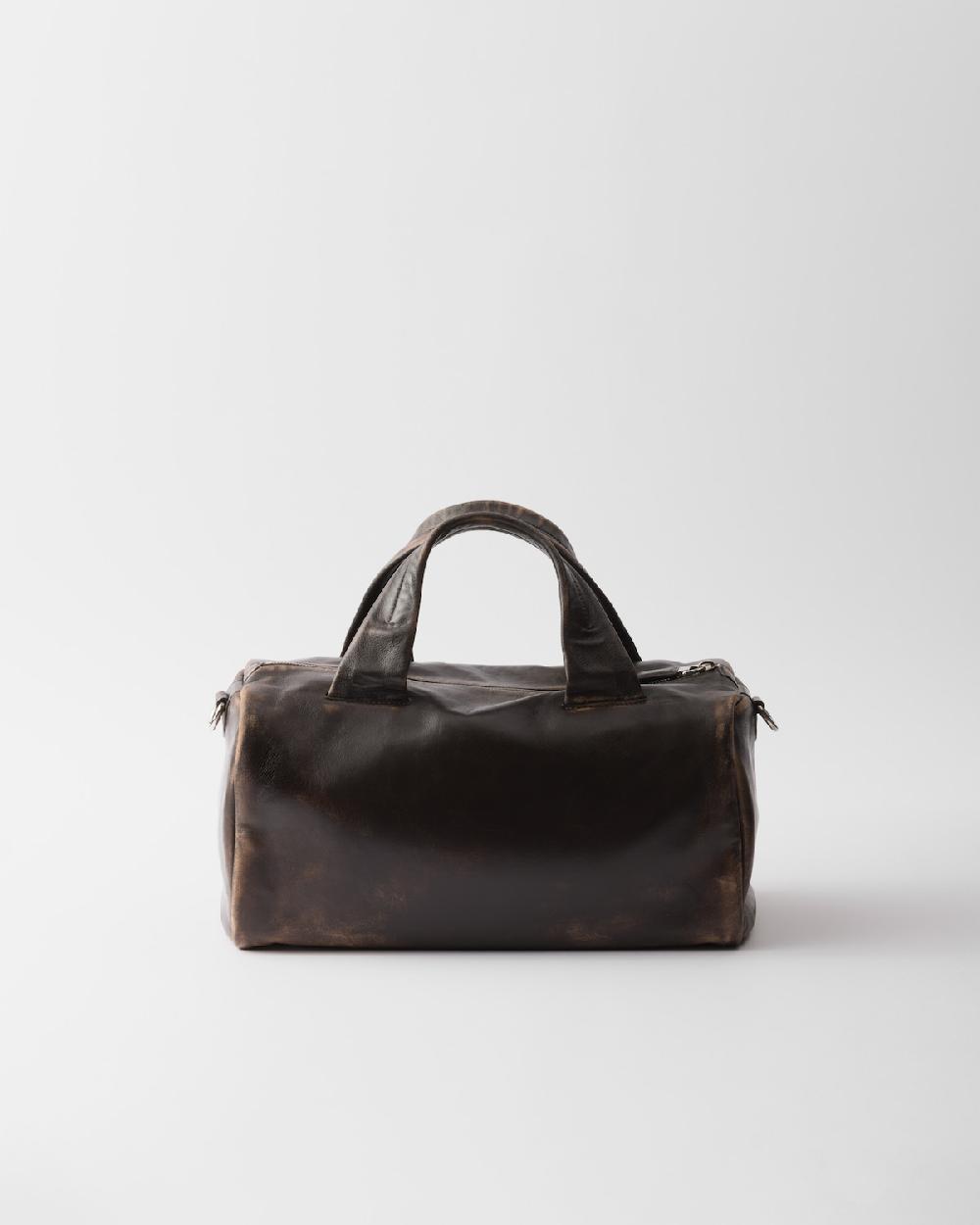 Prada Bolsa de viaje de napa Promoción por tiempo limitado