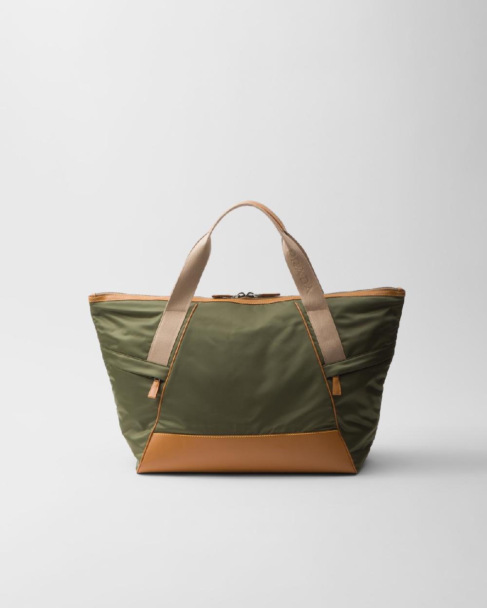 Prada Bolsa de viaje de Re-Nylon y piel Últimos 3 días