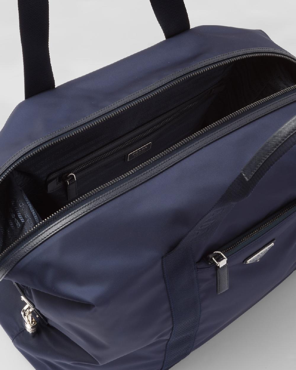 Prada Bolsa de lona en piel Saffiano y Re-Nylon Último día