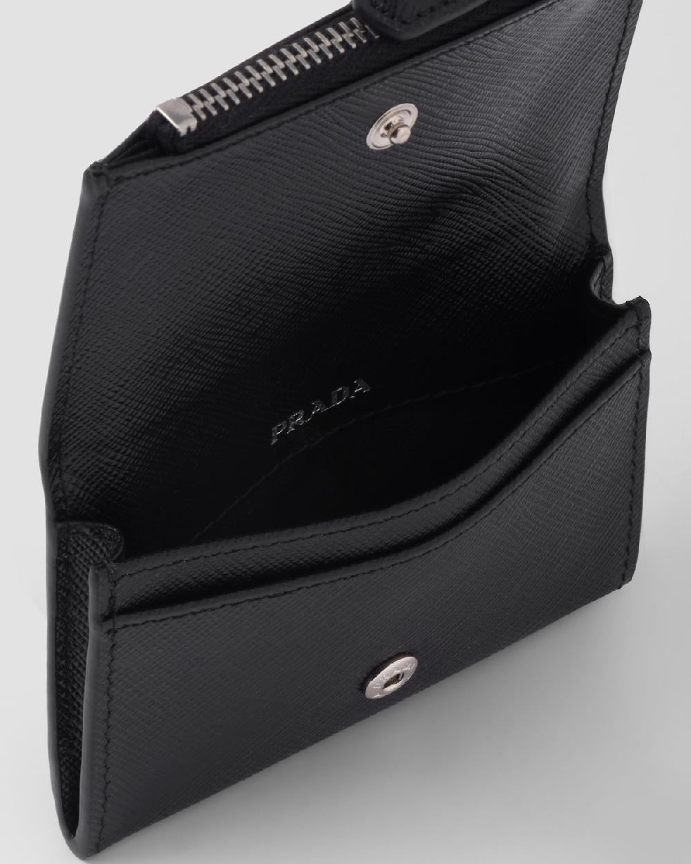 Prada Tarjetero de piel Saffiano Oferta exclusiva