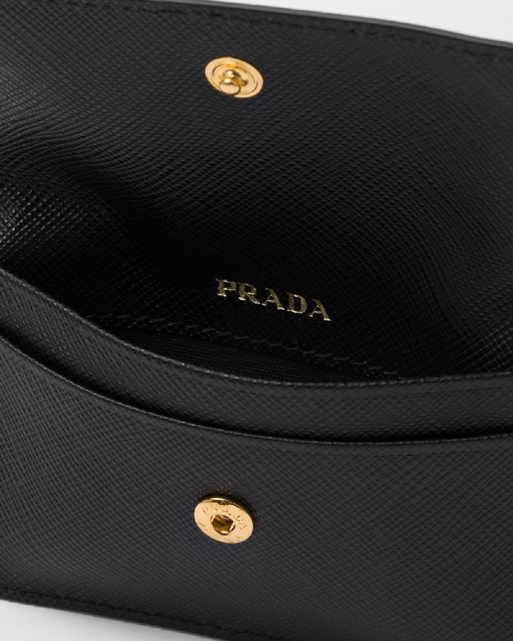 Prada Tarjetero de piel Saffiano Precio ultrabajo