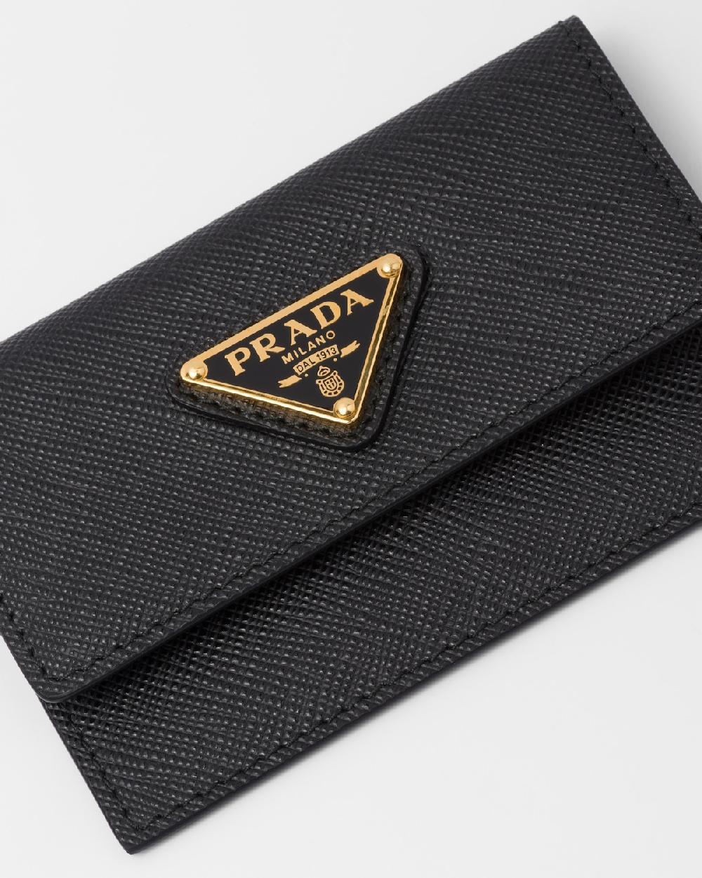Prada Tarjetero de piel Saffiano Precio ultrabajo
