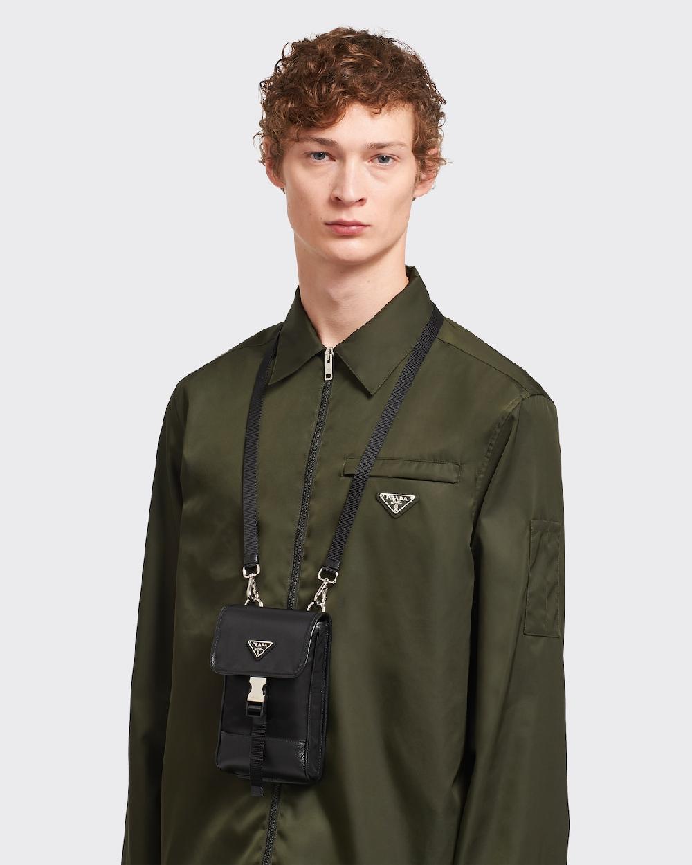Prada Funda para smartphone de Re-Nylon y piel Saffiano Rebajas de fábrica