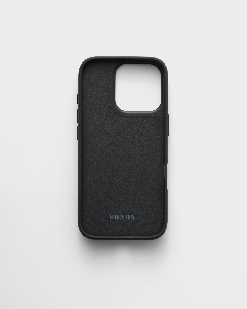 Prada Funda de piel Saffiano para iPhone 16 Pro Ventas relámpago