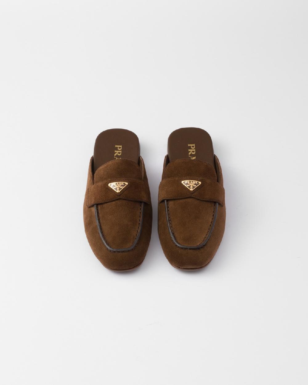 Prada Zapatillas estilo pantufla de ante Promoción trimestral