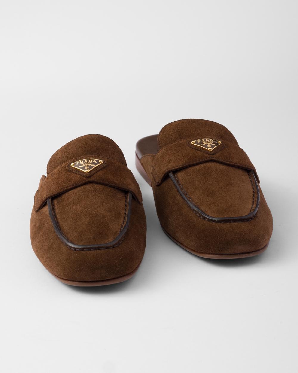 Prada Zapatillas estilo pantufla de ante Promoción trimestral