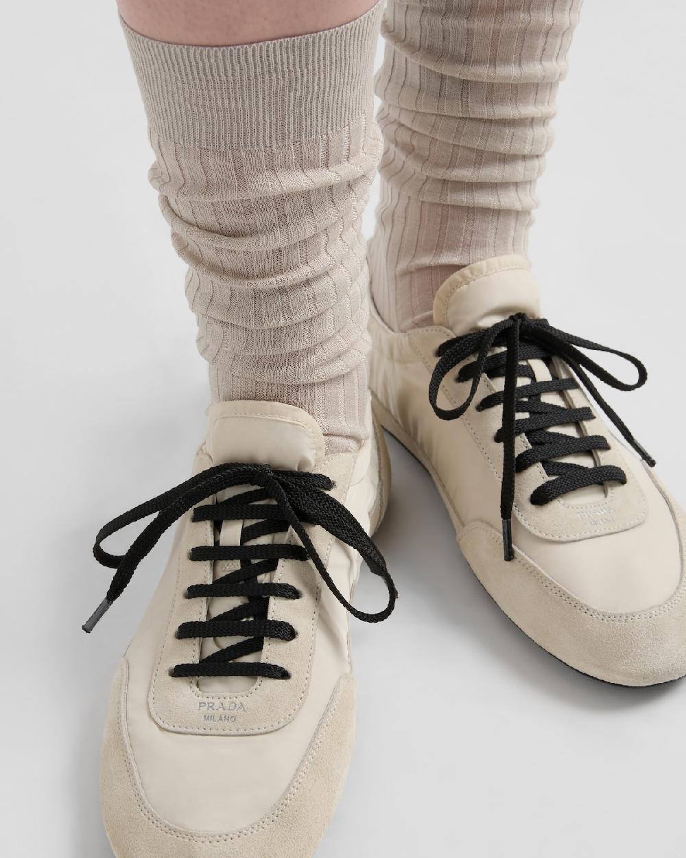 Prada Zapatillas Collapse de Re-Nylon y ante Superdescuento