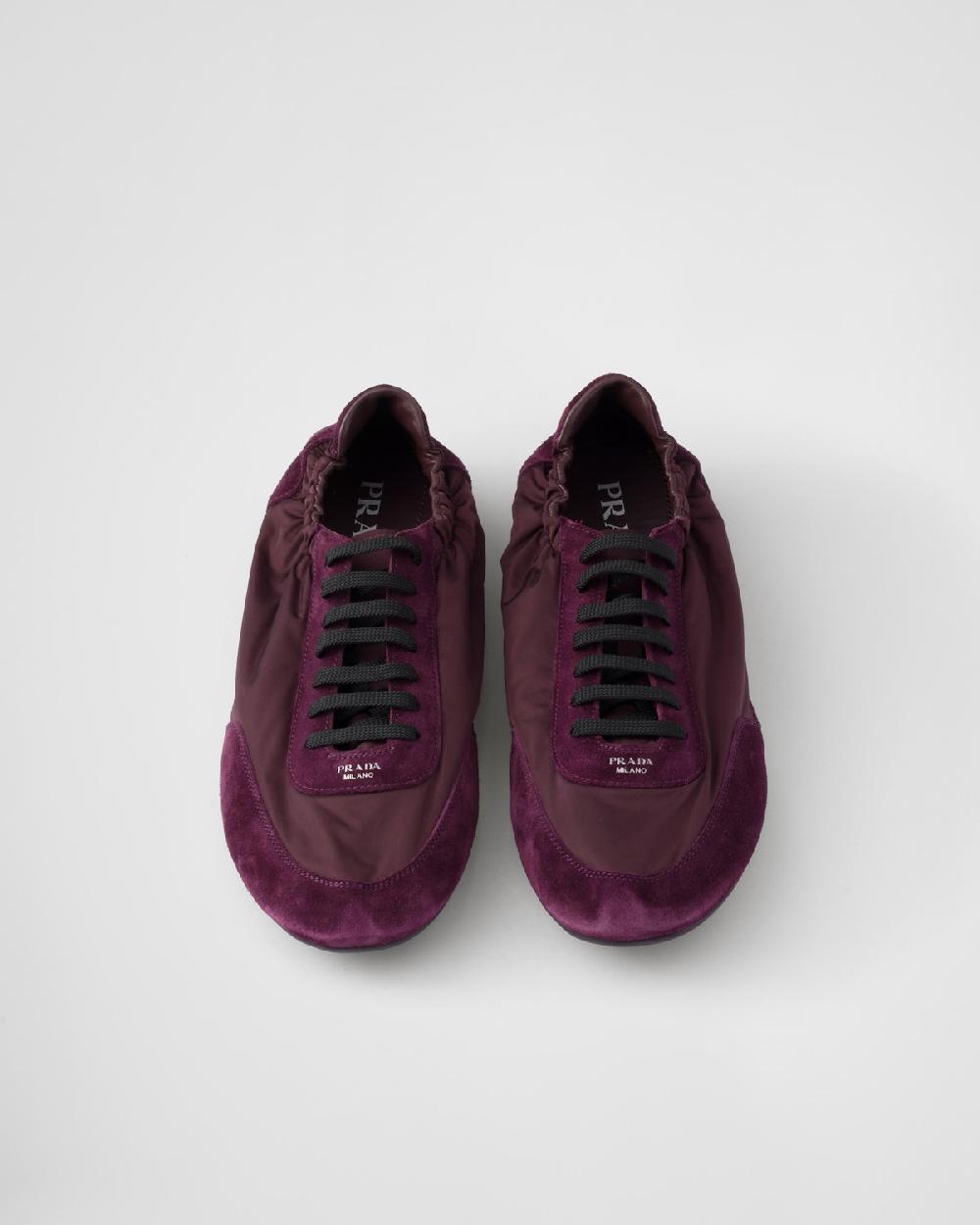 Prada Zapatillas Collapse de Re-Nylon y ante Liquidación