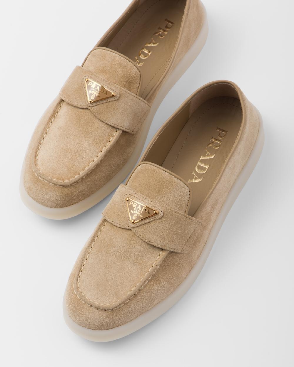 Prada Mocasines de piel de ante Tienda de fábrica