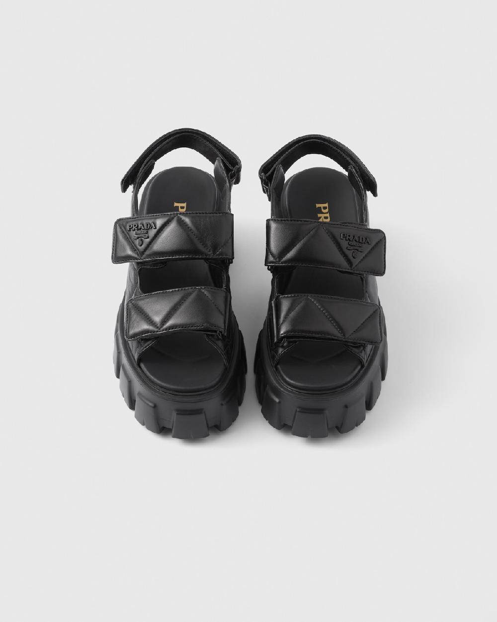 Prada Sandalias Monolith de napa Ofertas especiales
