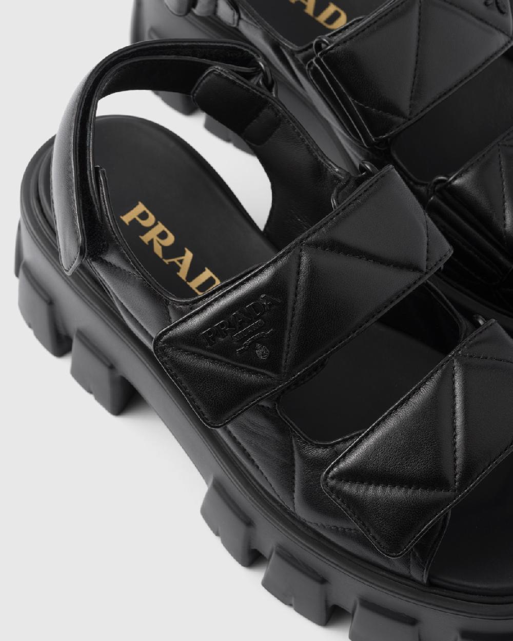 Prada Sandalias Monolith de napa Ofertas especiales