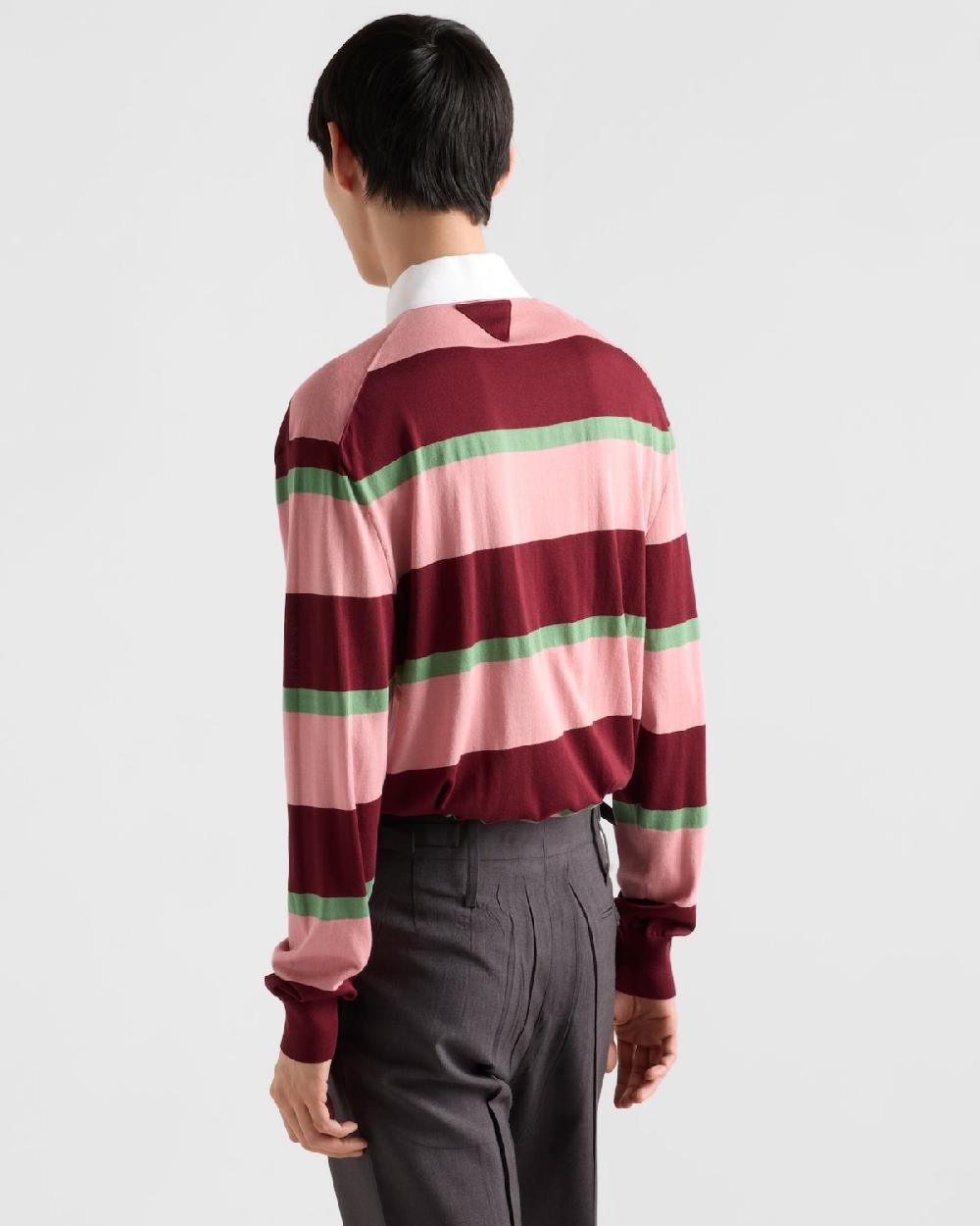 Prada Polo de seda y algodón a rayas 2025