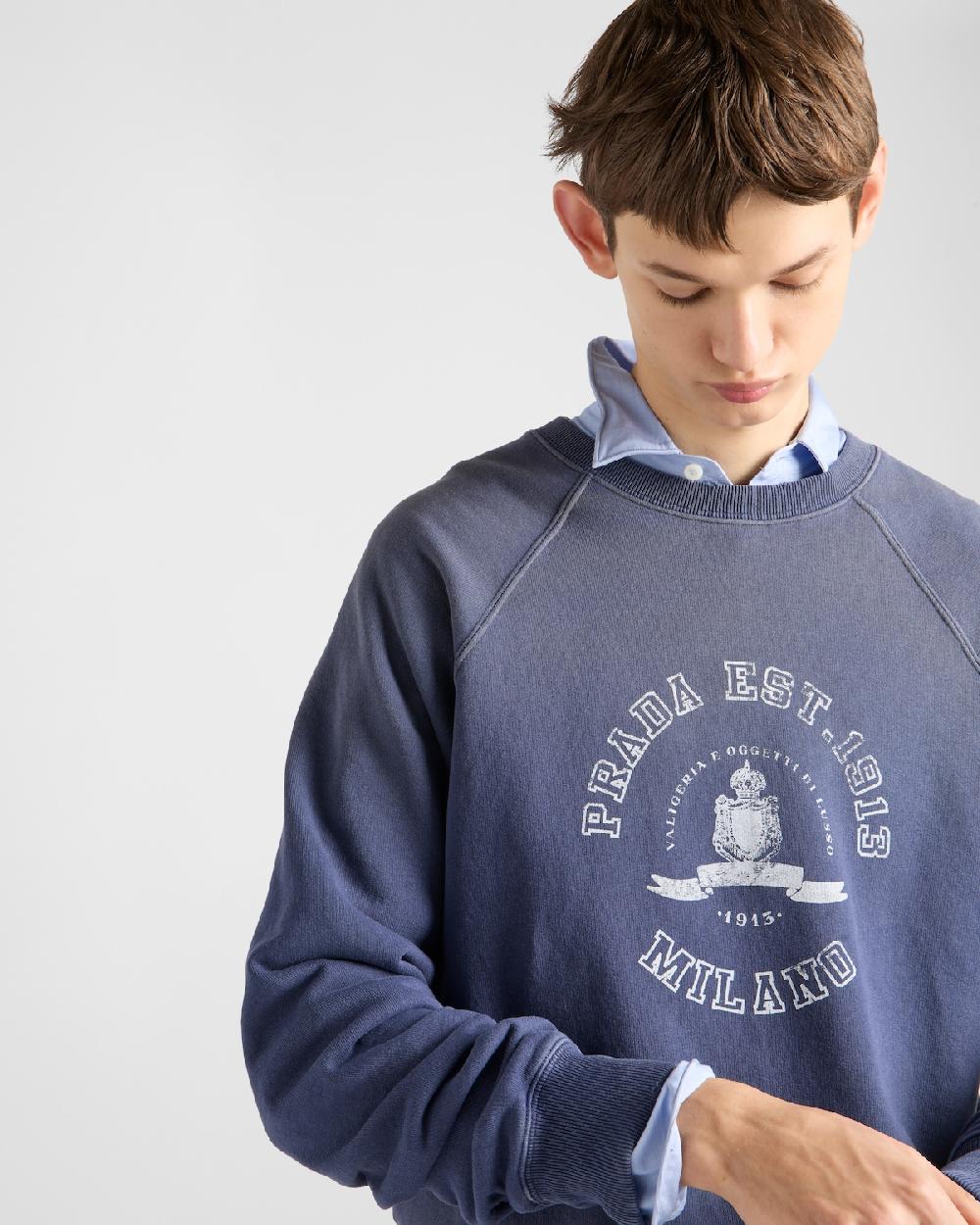Prada Sudadera en felpa de algodón Ventas relámpago