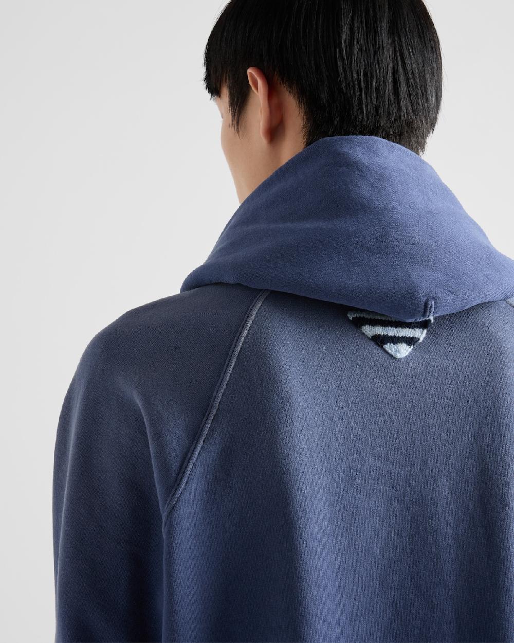 Prada Sudadera en felpa de algodón estampada Descuento
