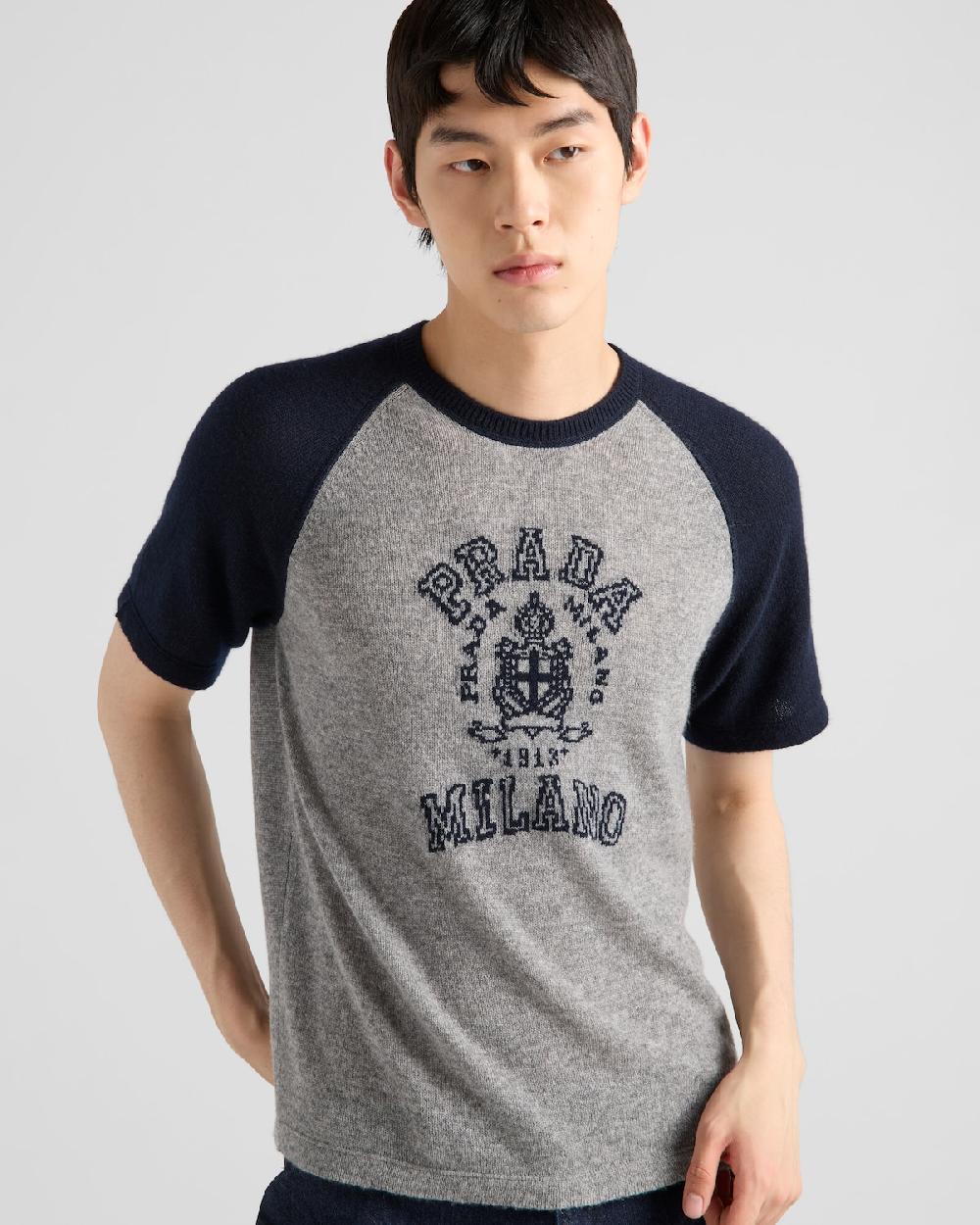 Prada Camiseta de cachemir con logo Tienda